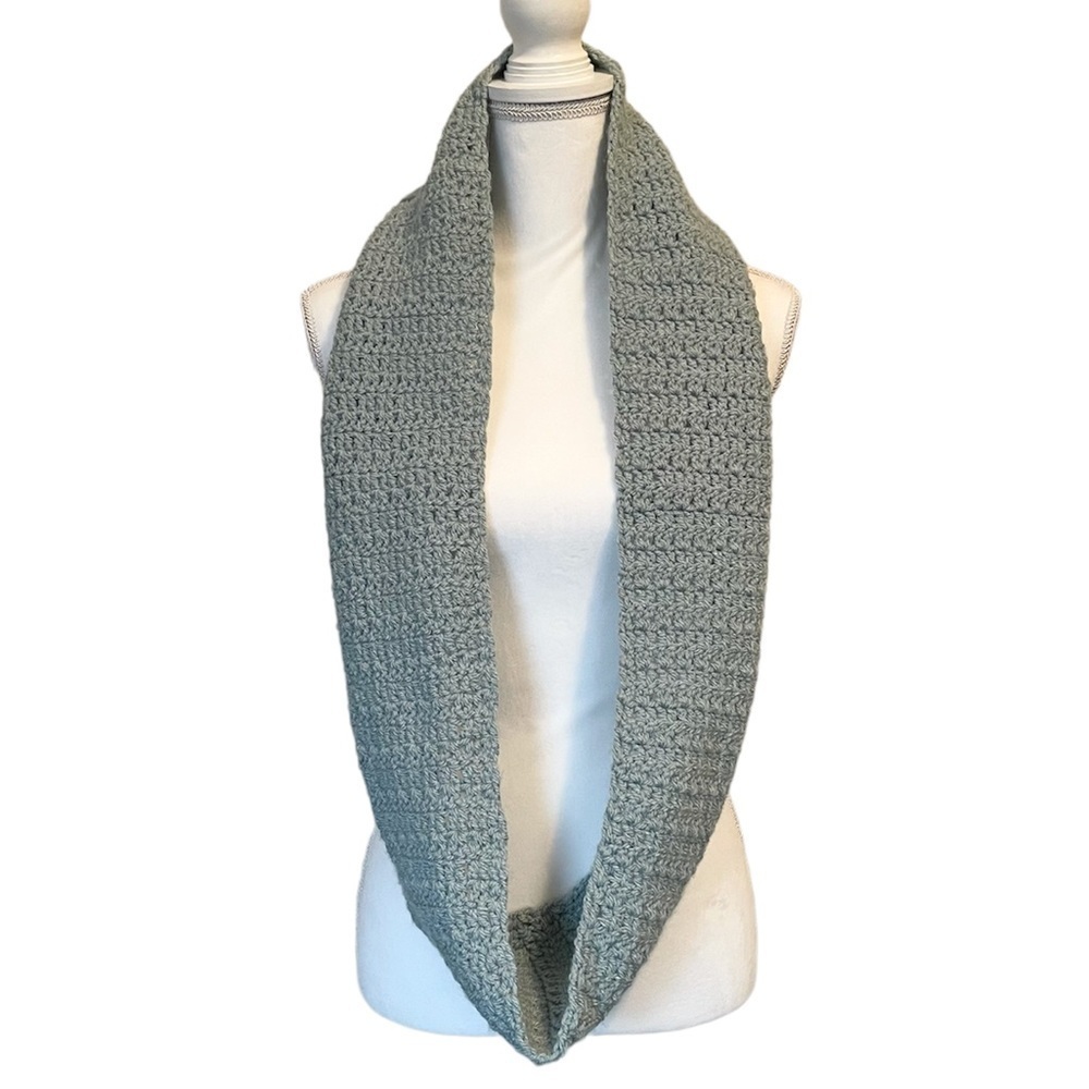 Handmade Crochet Infinity Light Teal Scarf